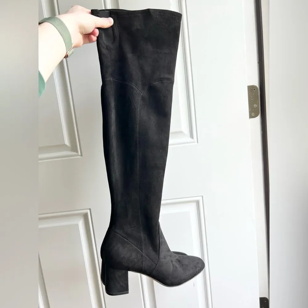 Marc Fisher Charlotte Over-the-Knee Faux-Suede Black Boot